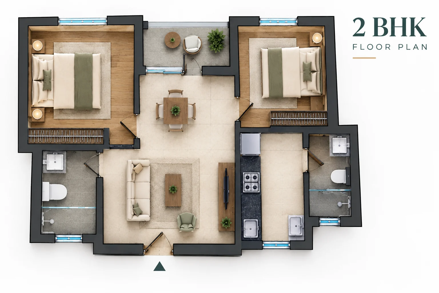 Godrej DMIC Greater Noida 2 BHK Floor Plan